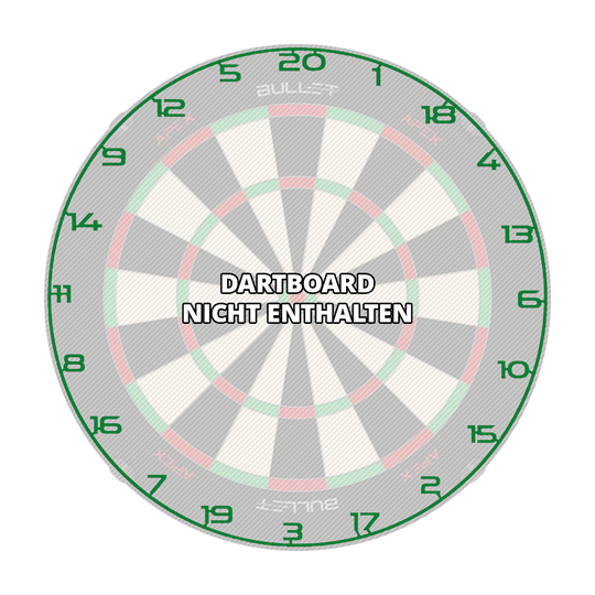 Abgebildet ist erneut ein Dartboard-Zahlenring in grüner Farbe. Es dient zur Kennzeichnung der Zahlenfelder auf einem Dartboard.