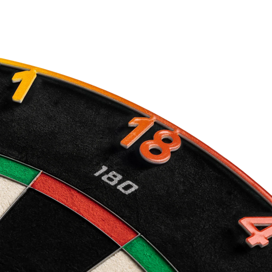 Přesná ocelová terčová target ... Das Precise 180 Endorphine Steeldartboard mit Nummernring - Spectrum ist ein hochwertiges Dartboard mit klar erkennbarem Zahlenring. Es eignet sich perfekt für präzises Dartspiel zu Hause oder im Verein.