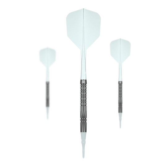Měkké šipky Caliburn Prisma P2 - 20g Das Bild zeigt die Caliburn Prisma P2 Softdarts - 20g. Zu sehen ist ein Set von modernen Softdarts.