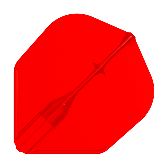 Lety L-L-Style3EZ Das Bild zeigt eine rote Dartflügel. Die Oberfläche ist glatt und hat eine symmetrische Form.