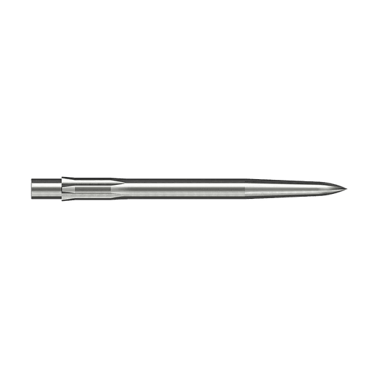 Ocelové hroty na šipky Caliburn System - hladké - stříbrné Dies ist eine silberne, glatte Steeldartspitze. Sie hat eine Länge von 32 mm und ist schlank und spitz geformt.