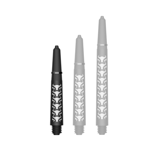 Karbonové šachty Bulls NL Capo - bílé Das Bild zeigt einen kurzen weißen Carbon Shaft für Darts. Der Schaft ist etwa 34 mm lang und aus Kohlefaser.