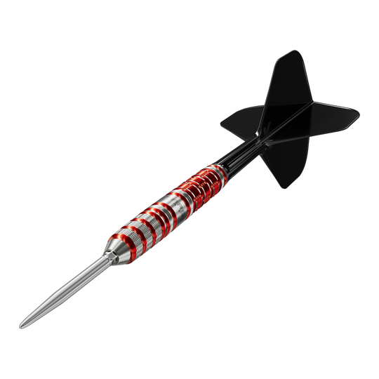 Das Foto zeigt die Target Japan Black Marque Spinel Swiss Point Steeldarts mit 23g. Diese Steeldarts sind besonders bei professionellen Spielern beliebt.