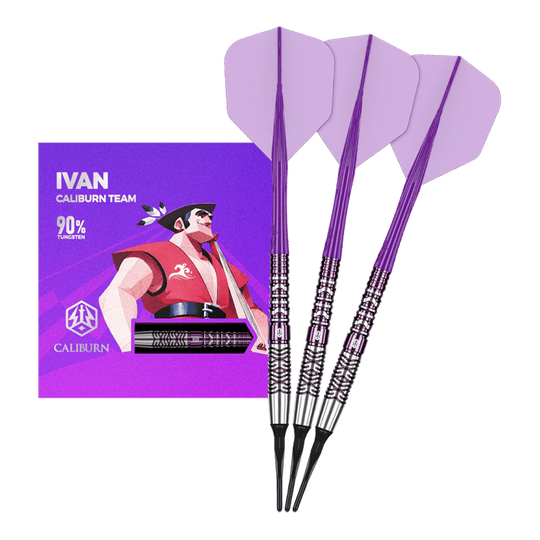 Měkké šipky Caliburn Awakening Ivan - 20g Zu sehen sind die Caliburn Awakening Ivan Softdarts mit 20g Gewicht. Dieses Produkt eignet sich für das elektronische Dartspiel.