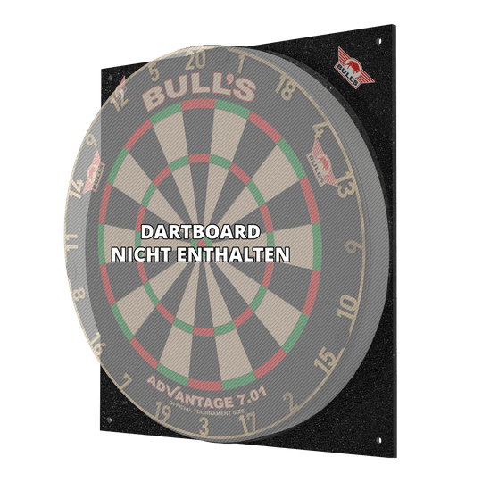Tlumič terčů Bulls NL Das Bild zeigt den Bulls NL Dartboard Silencer, ein schallreduzierendes Board für Dartspiele. Auf dem Bild steht, dass das Dartboard nicht enthalten ist.