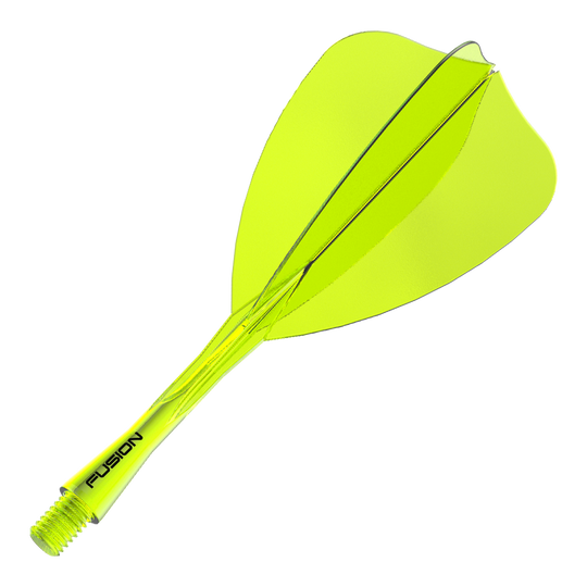 Letka Winmau Fusion, systém Arrow, neonově žlutá Abgebildet ist ein Dartshaft- und Flight-System in Neongelb, 28 mm lang. Der Artikelname deutet auf ein Winmau Fusion Flight Shaft System Arrow hin.