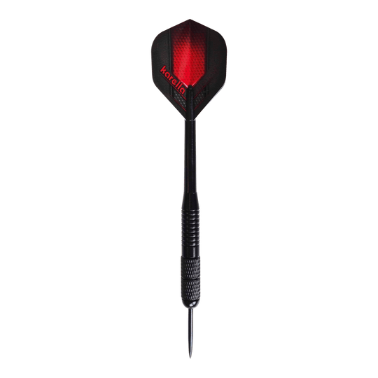 Ocelové šipky Karella Black Brass - 21g Zu sehen sind die Karella Black Brass Steeldarts mit 21g. Das Produkt besteht aus Messing und ist in Schwarz gehalten.