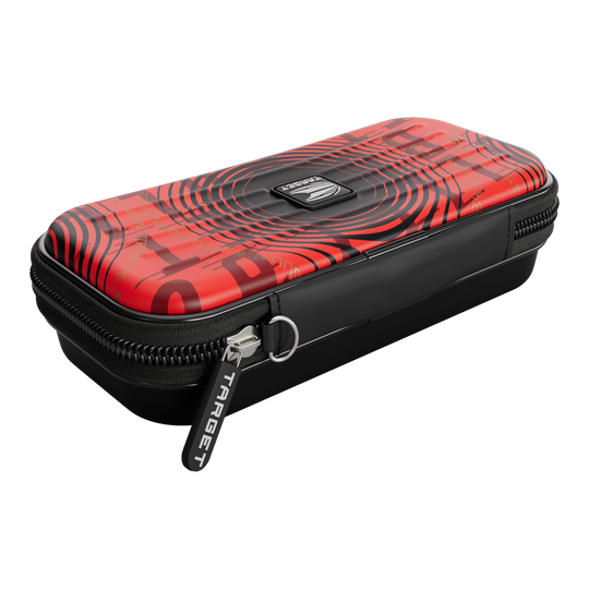 Pouzdro na šipky Target Takoma Stephen Bunting Das Bild zeigt das Produkt "Target Takoma Stephen Bunting Dartcase". Das Dartcase ist rot-schwarz gestaltet und hat einen Reißverschluss mit dem Schriftzug "TARGET".