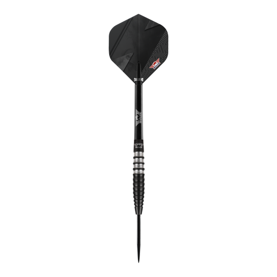 Šipky Bulls NL Lightning černé ocelové Der "Bulls NL Lightning Black Steeldart" ist ein eleganter Dartpfeil in Schwarz mit silbernen Akzenten. Er hat ein modernes Design und eignet sich für professionelle Dartspieler.
