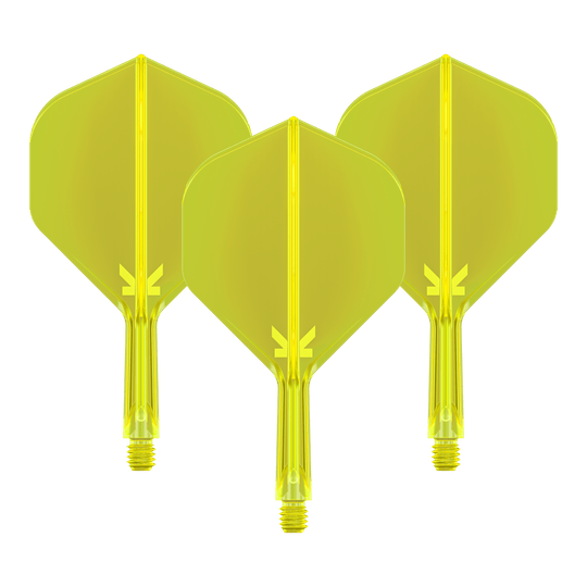 Standardní letový systém Target K-Flex No2 - neonově žlutý Abgebildet ist das Target K-Flex No2 Flight-System in Neon-Gelb, 19mm. Es handelt sich um ein Set Dart-Flights und -Shafts für den Dartsport.