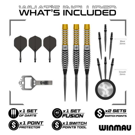 Stříkací body Winmau Exion Torpedo Steeldarts Auf dem Bild ist wahrscheinlich ein Winmau Exion Torpedo Switch Points Steeldarts aus einer weiteren Ansicht zu sehen. Es illustriert ein Darts-Produkt.