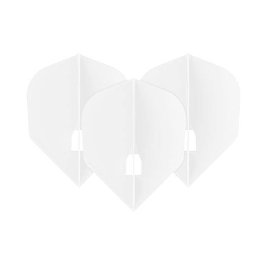 Das Bild zeigt vermutlich die 'L-Style Champagne L3PRO Shape Flights White 1 Set'. Es handelt sich um weiße Dart-Flights im L3PRO-Shape, die im Set erhältlich sind.