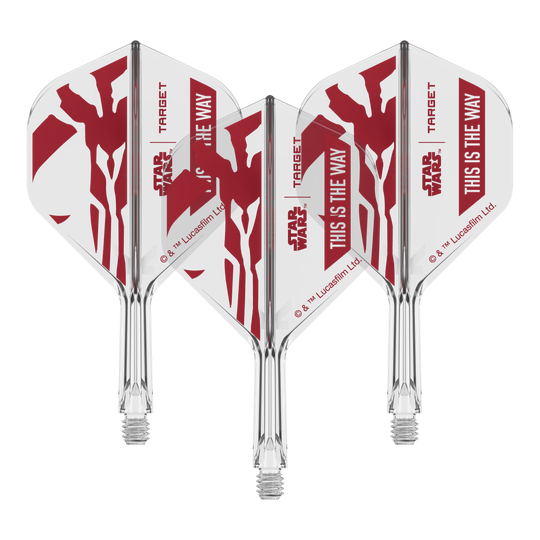 Target Star Wars K-Flex Set Mandalorian No2 Standard Flights Dieses Dart-Flight zeigt das Star Wars Motiv 'This Is The Way'. Es ist das Modell 'K-Flex This Is The Way No2 Standard Flights' mit 19mm.
