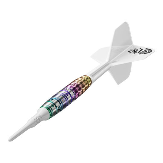 Darstellt werden die Target Japan Prime Series Mayuko Morita Mayo GEN7 Softdarts, 18g. Die Softdarts sind ideal für Wettkampfspieler geeignet.