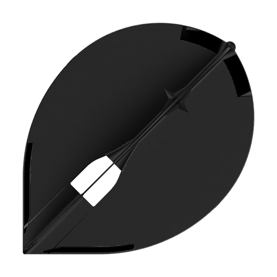 Letky L-Style Champagne L2PRO Teardrop - černé Das Bild zeigt ein schwarzes L-Style Champagne L2PRO Teardrop Flight. Es handelt sich um ein Zubehörteil für Dartpfeile in Tropfenform.