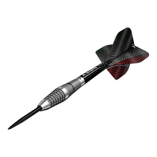 Ocelové šipky Mission Michele Turetta pískované - 23g Das Bild zeigt Mission Michele Turetta Sandblasted Steeldarts in der 23g Variante. Die Pfeile zeichnen sich durch ihr sandgestrahltes Design aus.