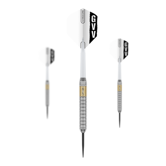 Brass Steeldarts Red Dragon Gian Van Veen - 21 g Dieses Bild zeigt ein Set der Red Dragon Gian Van Veen Brass Steeldarts mit 21 g. Das Dart-Set eignet sich optimal für ambitionierte Spieler.