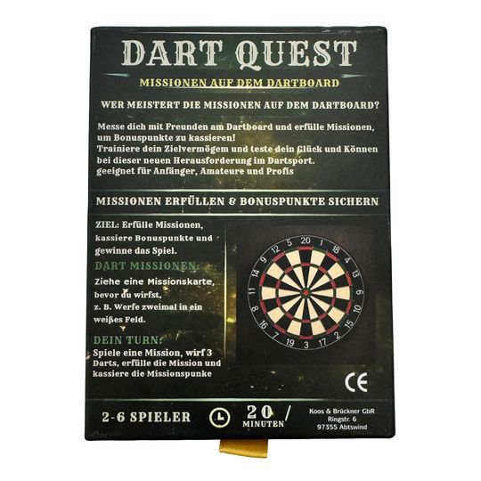Karetní hra Dart Quest Das Dart Quest Kartenspiel ist hier abgebildet. Es ist ideal für Freunde und Familie.