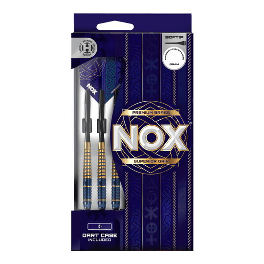 Šipky Harrows Nox Premium Brass měkké Harrows Nox Premium Brass Softdarts. Die Abbildung zeigt Premium Softdarts aus Messing von Harrows.