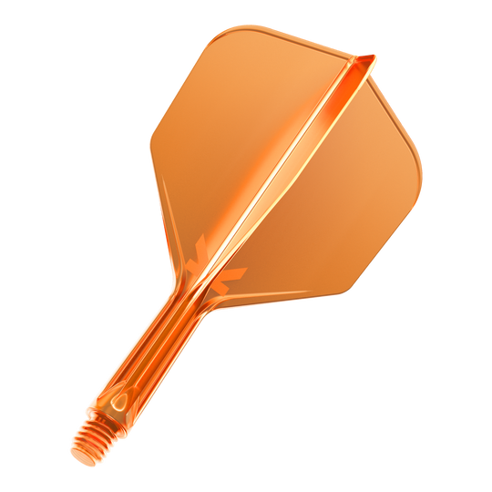 Letový systém Target K-Flex No6 - neonově oranžový Dies ist ein neonorangener Dartflight mit integriertem Schaft. Das Material ist durchsichtig und glänzend.