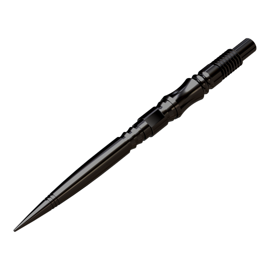 Die Harrows Quick Point Axis Elite Series Dartspitzen sind schwarz dargestellt. Sie wirken robust und hochwertig.