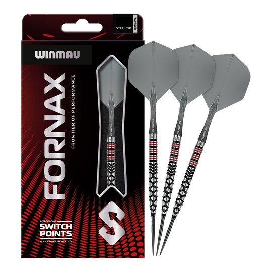 Šipky Winmau Fornax Tapered Switch Point ocelové Das Bild stellt die Winmau Fornax Tapered Switch Point Steeldarts dar. Sie sind hochwertige Steeldarts für ambitionierte Spieler.