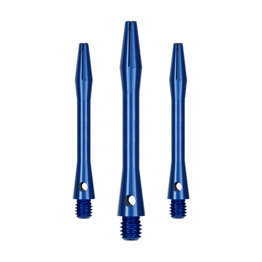 Hliníkové hřídele - modré Mehrere blaue Aluminiumschäfte für Dartpfeile sind abgebildet. Diese Schäfte sind stabil und funktional.