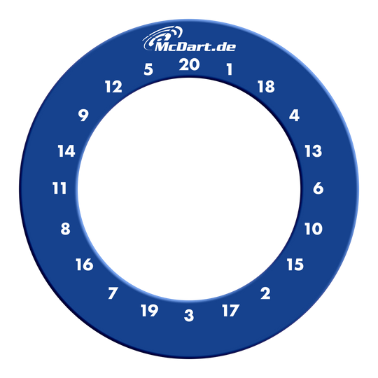 McDart HD Zahlen Surround Ein Dart-Zubehör ist auf dem Bild zu sehen. Es handelt sich vermutlich um eine blaue HD Zahlen Surround von McDart.