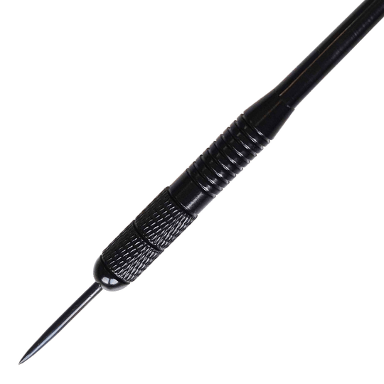 Ocelové šipky Karella Black Brass - 21g Dieses Bild zeigt Karella Black Brass Steeldarts mit einem Gewicht von 21g. Die schwarzen Messing-Steeldarts sind ideal für Dartliebhaber.
