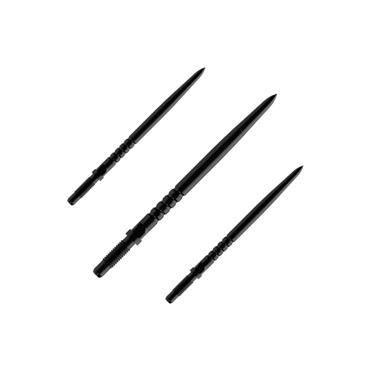 Špičky šipek Bulls NL Convertible Point - s kroužkovým úchopem - černé Das Bild zeigt eine Verpackung mit mehreren Dartspitzen. Es sind BullsNL Convertible Points mit Ringed Grip in Schwarz, 32mm im 1er Set abgebildet.