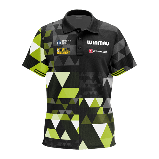 Poloshirt der Winmau Michael Van Gerwen Fan-Edition. Das Produkt ist als Fanartikel für Michael Van Gerwen entworfen.