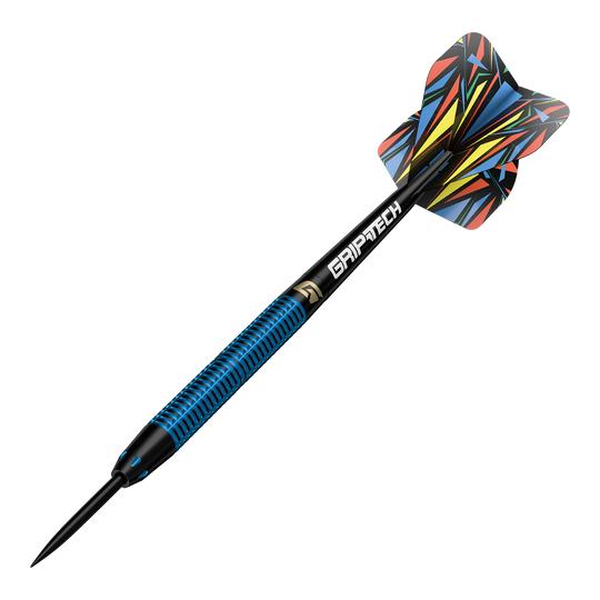 Šipky GOAT Athlete Blue Tungsten Steel Abgebildet sind GOAT Athlete Black Tungsten Steeldarts. Sie werden häufig in Wettkämpfen verwendet.