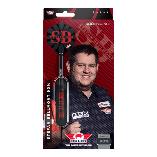 Ocelové šipky Bulls NL Stefan Bellmont 90 - 23g Gezeigt werden die Bulls NL Stefan Bellmont 90 Steeldarts 23g. Sie sind ideal für den Einsatz im Wettkampfsport geeignet.