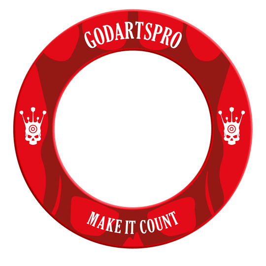 Obložení terče Go Darts Pro Bild mit dem Dateinamen DBS-GDP3_GoDartsPro_Dartboard_Surround_Rot_2. Es zeigt vermutlich ein Dartboard-Surround in Rot.