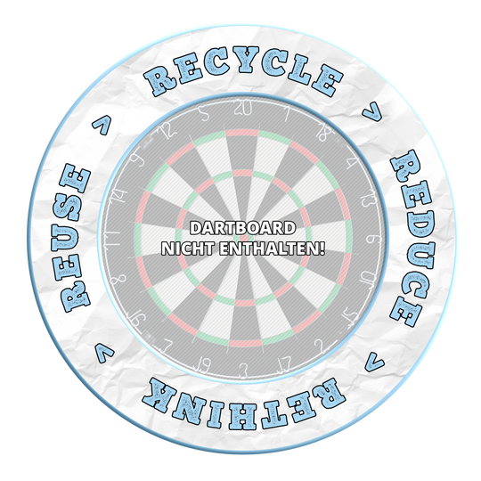 McDart Recyklace Snížení Přehodnocení Znovupoužití Obložení terče Das Produkt heißt ‚MSF-C9 McDart Recycle Reuse Reduce Rethink Surround Himmelblau‘. Es handelt sich um eine blaue Dart-Surround für umweltbewusste Spieler.