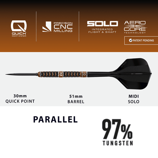 Harrows Tungsten Trinity Quick Point ocelové šipky Gezeigt werden die Harrows Wolfram Trinity Quick Point Steeldarts. Diese Darts zeichnen sich durch ihre hohe Präzision und Verarbeitung aus.