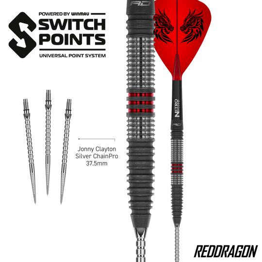 Šipky Red Dragon Jonny Clayton Hireath Switch Point ocelové Abgebildet sind Red Dragon Jonny Clayton Hireath Switch Point Steeldarts. Diese Darts überzeugen durch ihre spezielle Form und hohe Qualität.