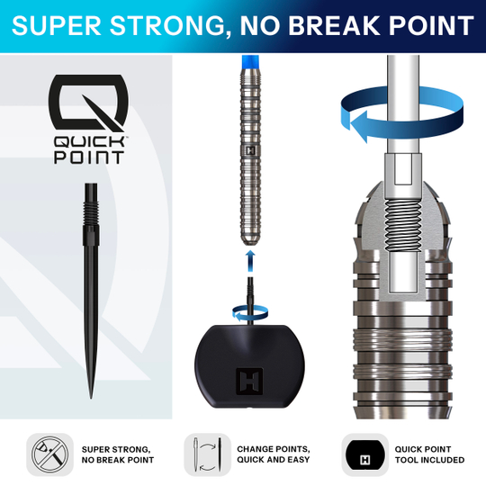 Ein Steeldart aus der Parallel QuickPoint Serie. Der Dart ist metallisch und hat ein modernes Design.