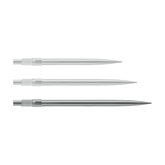 Špičky na šipky Harrows Quick Point - stříbrné Abgebildet sind wahrscheinlich silberne Dartspitzen von Harrows mit einer Länge von 40mm. Die Datei heißt 'QP23950_Harrows_QuickPoint_Dartspitzen_Silber_40mm_1'.