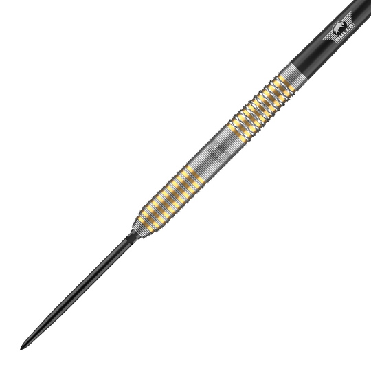 Das Bild zeigt die Bulls NL Vintago Ghost Convertible Points Steeldarts. Es handelt sich um hochwertige Steeldarts mit auswechselbaren Spitzen.