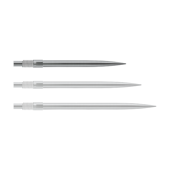 Špičky na šipky Harrows Quick Point - stříbrné Abgebildet sind Harrows QuickPoint Dartspitzen in Silber, 30mm lang. Das Foto stellt das Produkt aus einer anderen Perspektive dar.