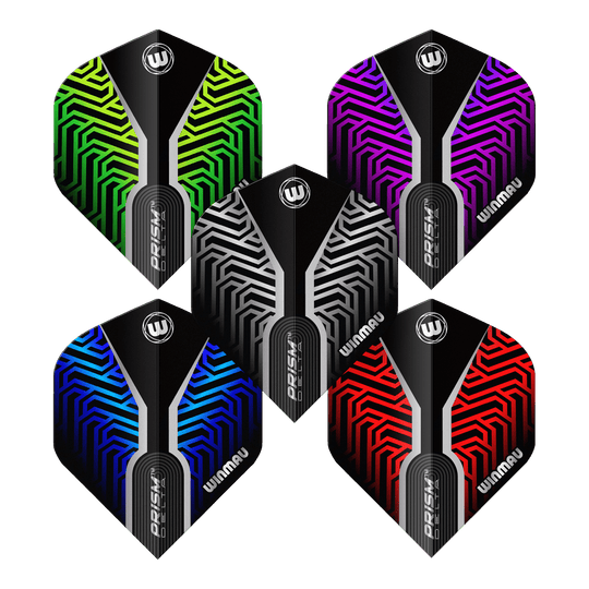 Das Bild zeigt die Winmau Prism Delta No2 Standard Flight Collection. Die hochwertigen Flights sind optimal für Dartspieler.