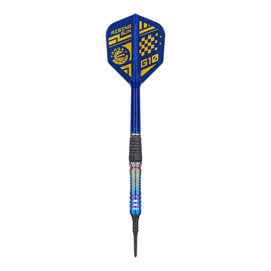 Měkké šipky Target Japan Rising Sun GEN10 - 21,5 g Dieses Bild zeigt den Target Japan Rising Sun GEN10 Softdarts mit 21,5g. Der Dart besticht durch seine auffällige Gestaltung und hervorragende Verarbeitung.