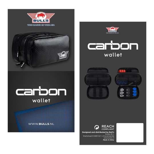 Peněženka Bulls NL Carbon Auf dem Foto ist das Bulls NL Carbon Wallet zu sehen. Es handelt sich um ein hochwertiges Dart-Accessoire zur Aufbewahrung.