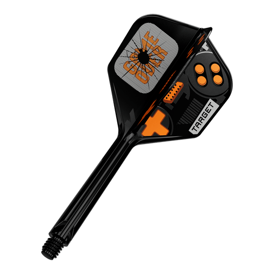 Letky Target K-Flex Game Over č. 6 Das Bild zeigt einen einzelnen Dart Flight. Es handelt sich um das Modell 410578 Target K-Flex GameOver No6 Flights 33mm.