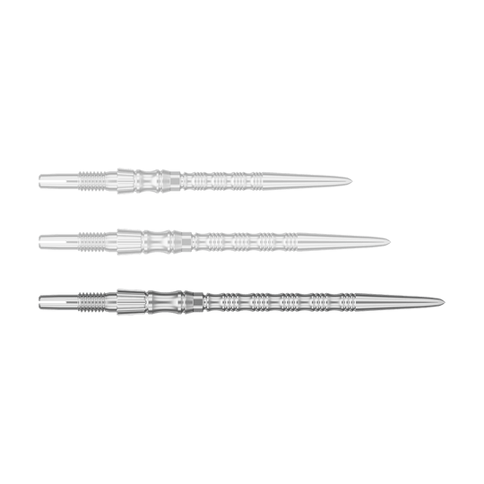 Ocelové hroty na šipky Target Signature Swiss Point TRB - stříbrné Einzelne silberne Dartspitze mit einer Länge von 42 mm wird gezeigt. Dies ist die Target SwissPoint Signature TRB Dartspitze.