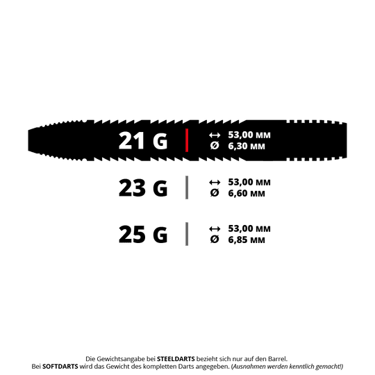 Das Bild zeigt einen Steeldart mit dem Namen PRE1090_Precise180_Bela_Schugmann_Double_Dipper_V1_Steeldarts_5_21g. Es ist ein Dartpfeil mit einem Gewicht von 21 Gramm.