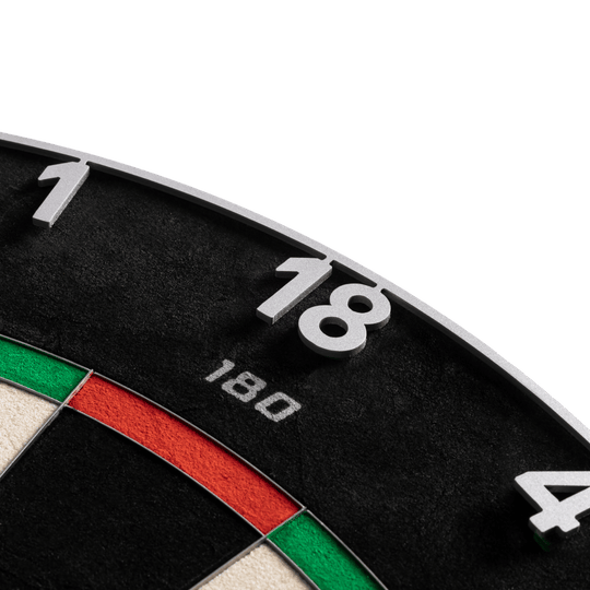 Precise 180 Endorphine Steel terč s číslovaným kroužkem - antracitový Das Precise 180 Endorphine Steeldartboard mit Nummernring in Gunmetal wird dargestellt. Es handelt sich um ein langlebiges und präzises Dartboard für verschiedene Spiellevel.