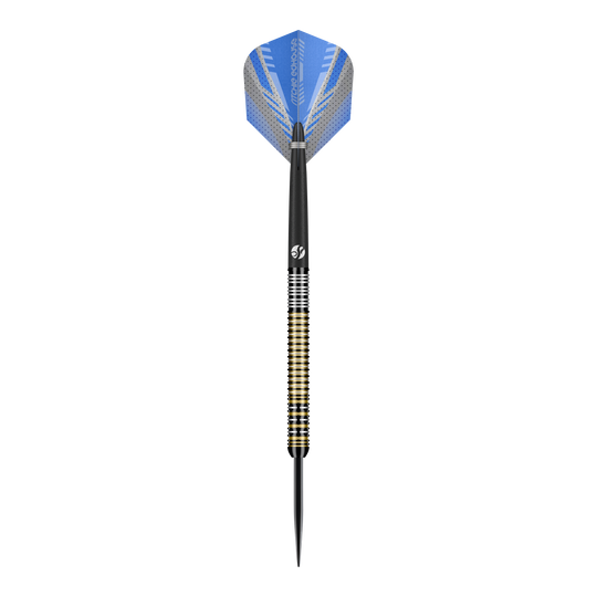 Hier sieht man die Shot Ritchie Edhouse Madhouse Steeldarts. Die Darts bieten eine präzise Flugbahn und hohe Qualität.