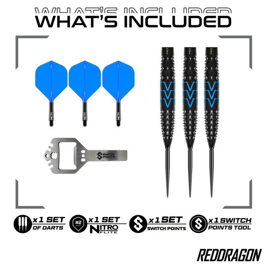 Ocelové šipky Red Dragon AMP Torpedo Switch Point Auf dem Bild ist Red Dragon AMP Torpedo Switch Point Steeldarts zu sehen. Diese Darts bieten eine innovative Switch Point Funktion.